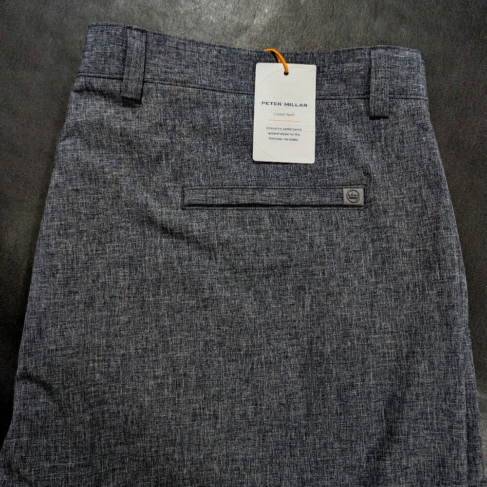 $100 Peter Millar Crown Sport Shackleford Hybrid Shorts Iron Grey Size 35 40